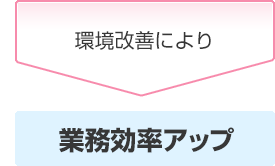 環境改善により業務効率アップ